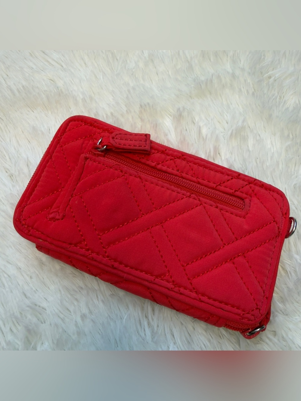 Vera Bradley Quilted Scarlet Wallet with Metal Logo - Picture 2 of 5